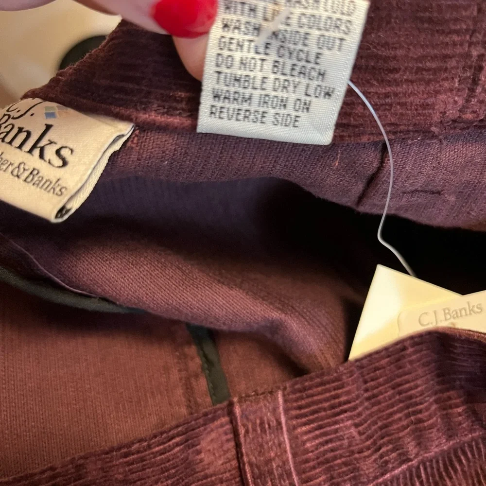 NWT CJ Banks corduroy skirt with embroidered detail 100% cotton